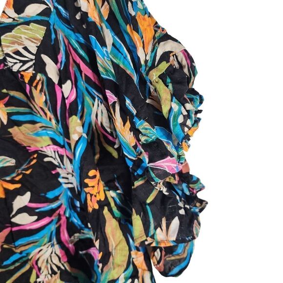 Terra & sky Women’s floral short flutter sleeves square neck top 3x - Picture 10 of 10